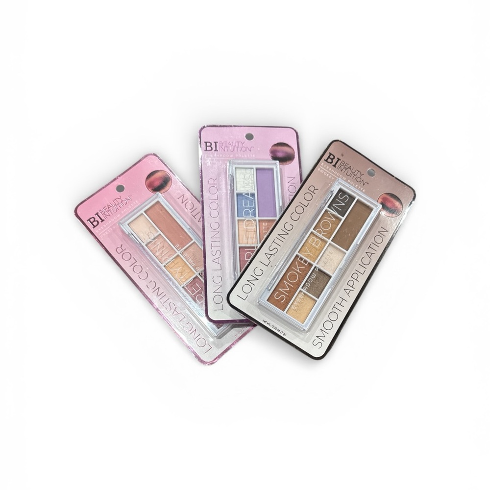 BI REACTION Long-Lasting Color Eyeshadow Trio — Pink, Purple & Brown Shades
